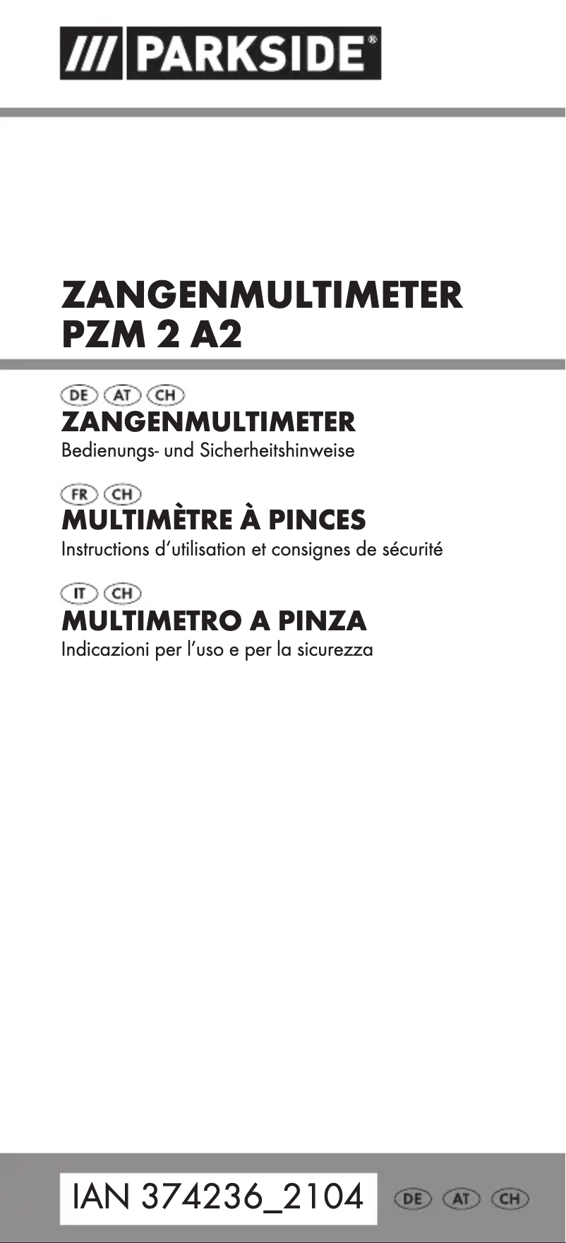 Image de la première page du manuel de l'appareil PZM 2 A2