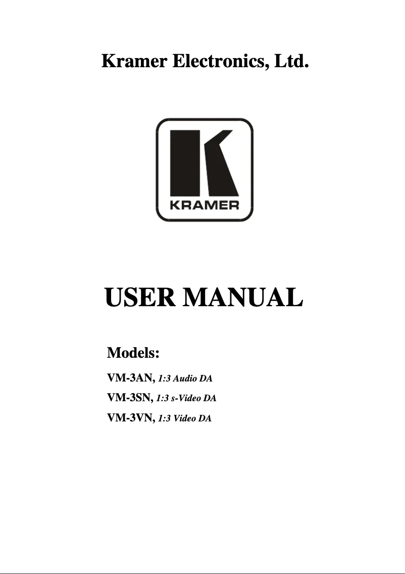 Imagen de la primera página del manual del dispositivo VM-3VN