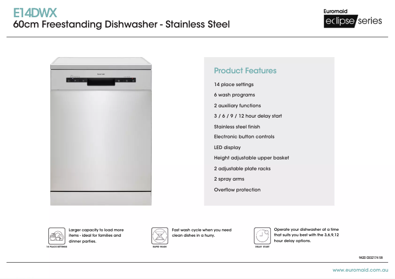 Page n°1 - Fiche technique Euromaid E14DWX
