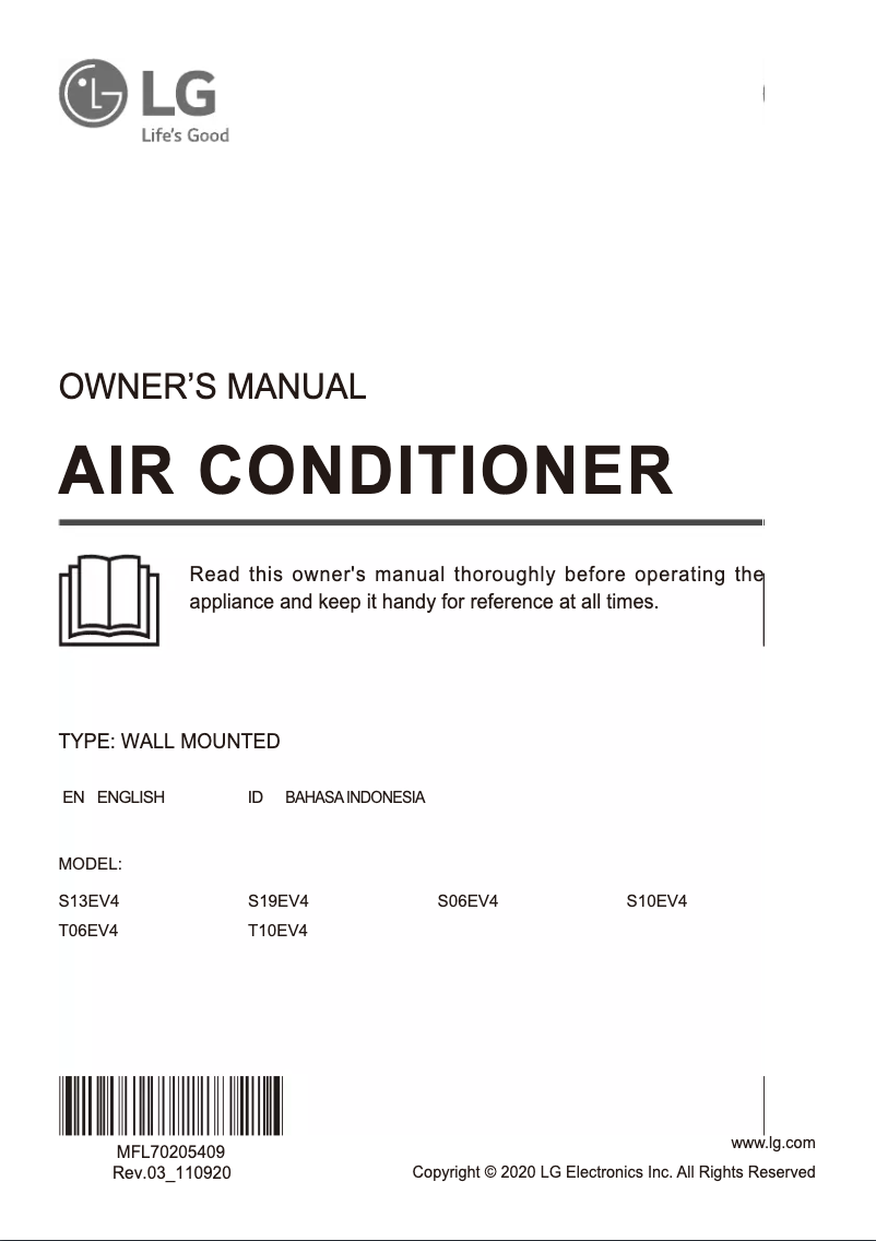 Image de la première page du manuel de l'appareil S13EV4