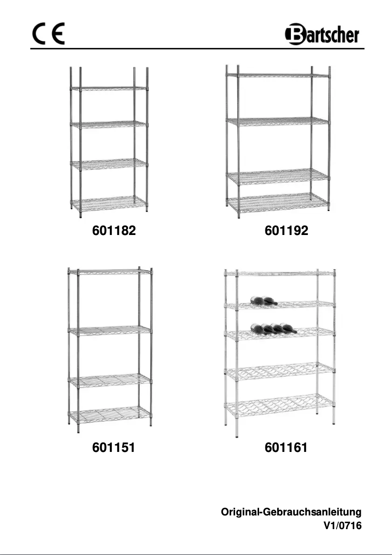 Page n°1 - Manuel utilisateur Bartscher 601161