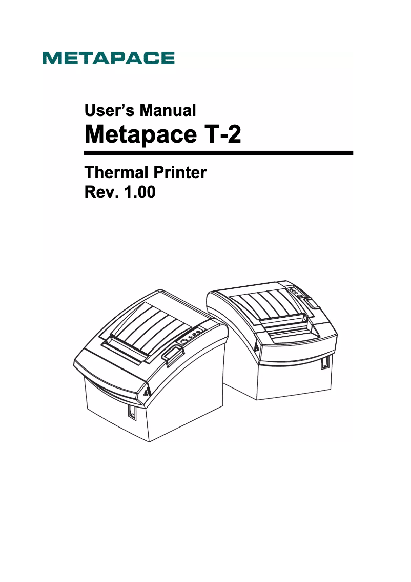 Page n°1 - Manuel utilisateur Metapace META-T2W
