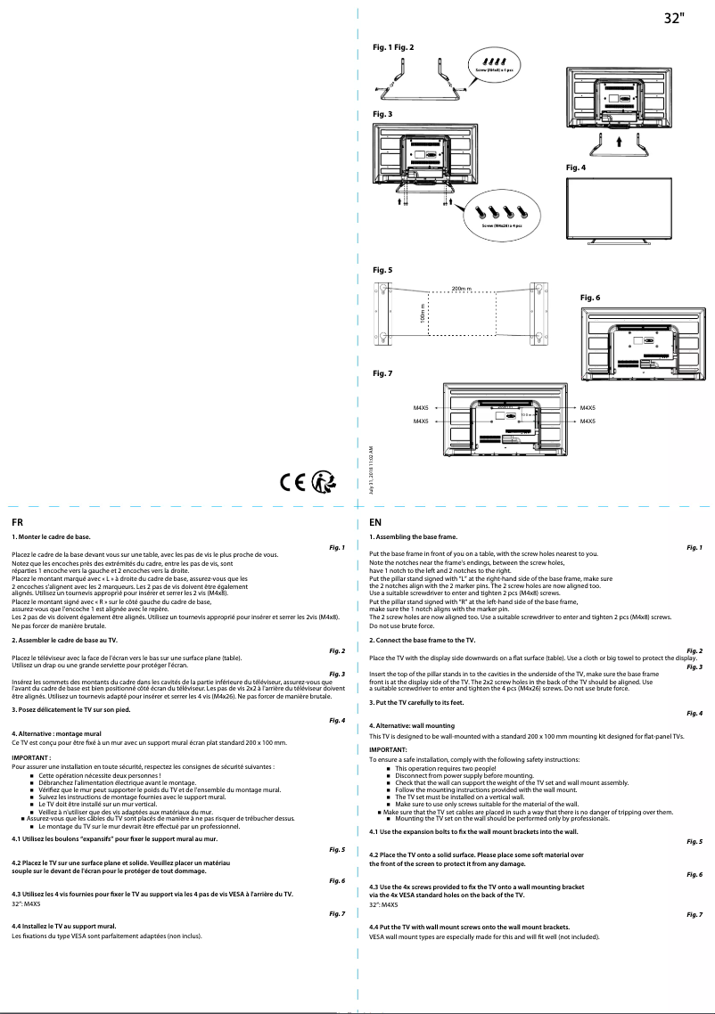 Page 1 de la notice Guide d'installation Continental Edison CELED32401018NB1