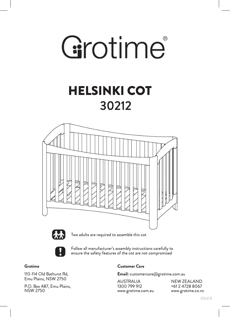Page n°1 - Manuel utilisateur Grotime Helsinki Cot