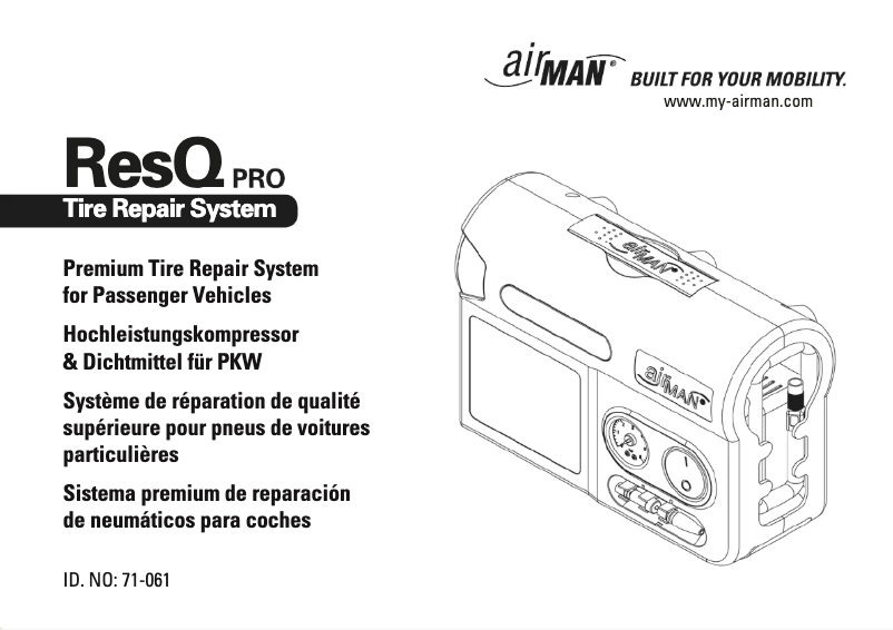 Page 1 de la notice Manuel utilisateur Airman ResQ-Pro