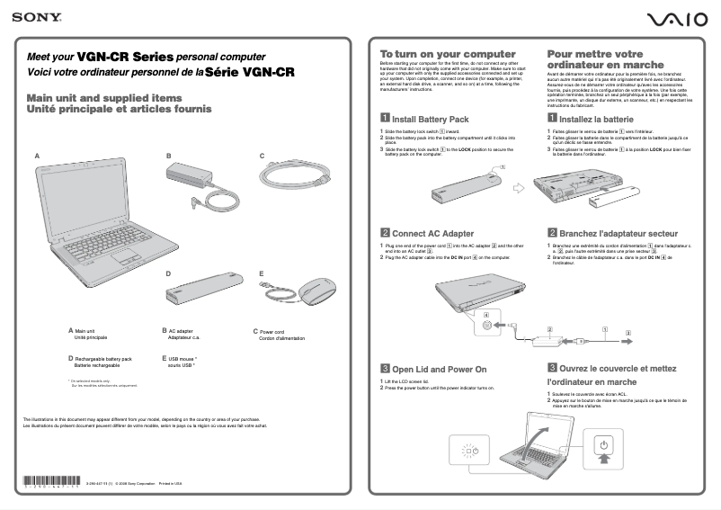 Imagen de la primera página del manual del dispositivo Vaio VGN-CR415E