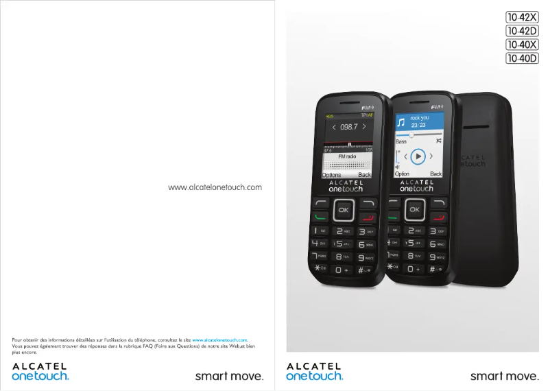 Page 1 de la notice Manuel utilisateur Alcatel One Touch 1042X