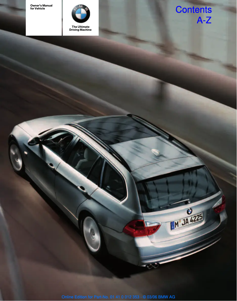 Page 1 de la notice Manuel utilisateur BMW 325xi Sports Wagon (2006)
