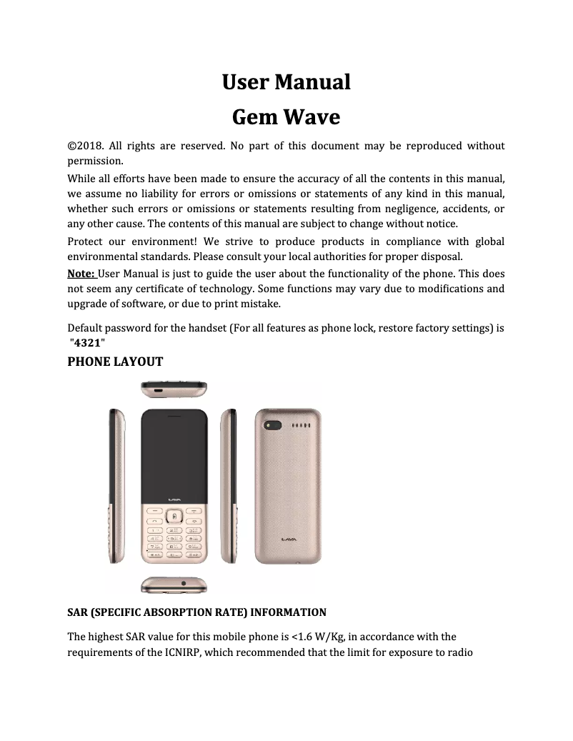 Page n°1 - Manuel utilisateur Lava Gem Wave