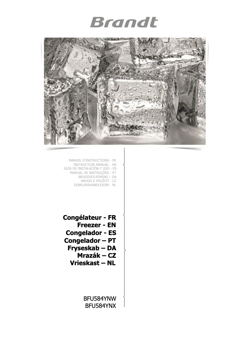 Page 1 of the manual User Manual Brandt BFU584YNX