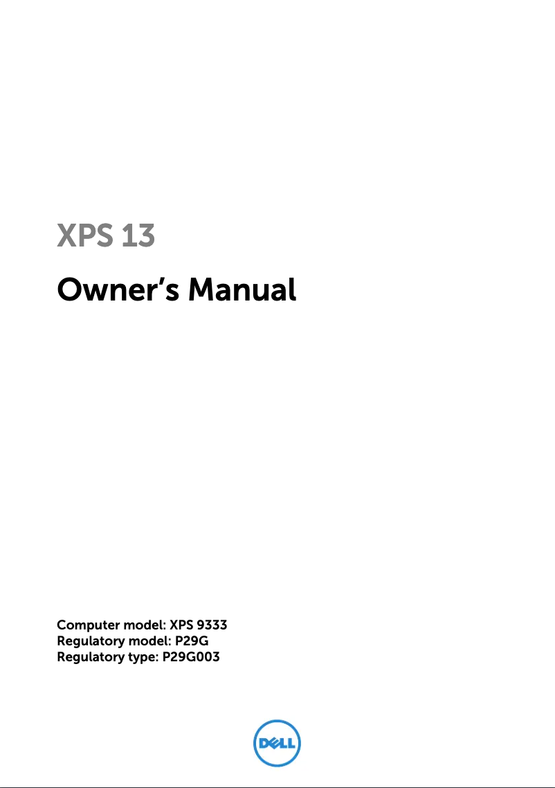 Page 1 de la notice Mode d'emploi Dell XPS 13 9333