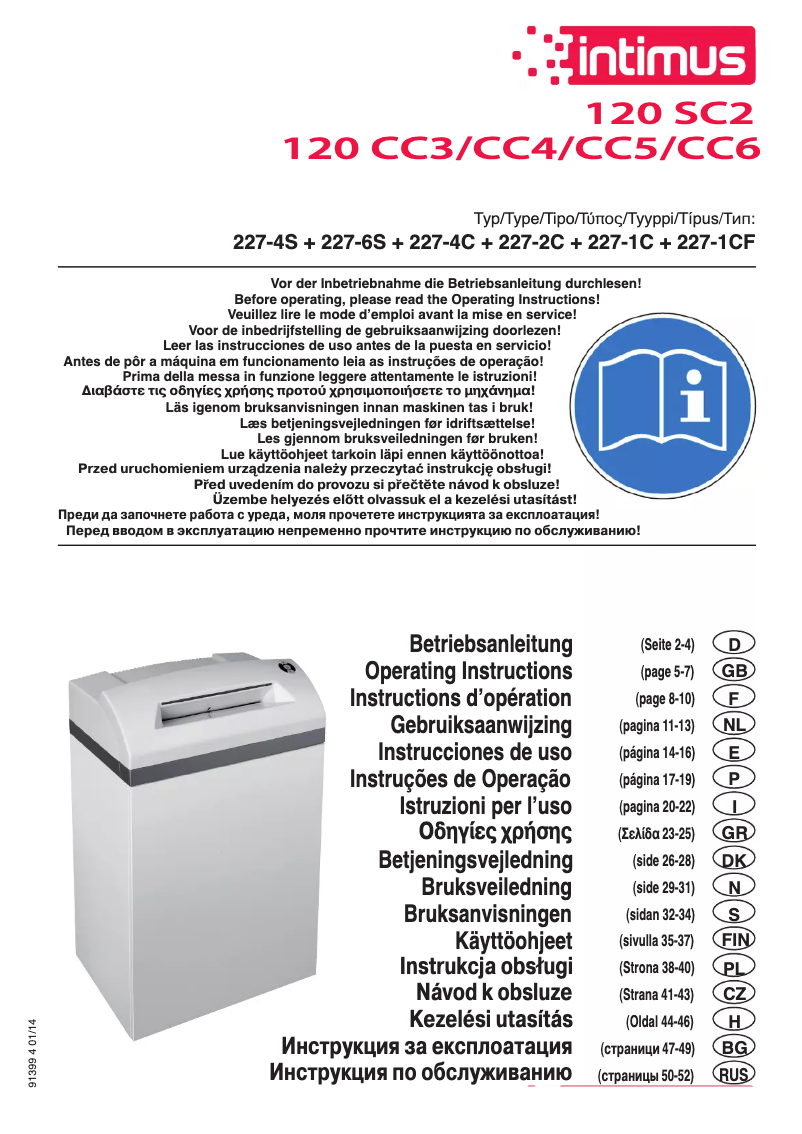 Page n°1 - Manuel utilisateur Intimus 120 CC6