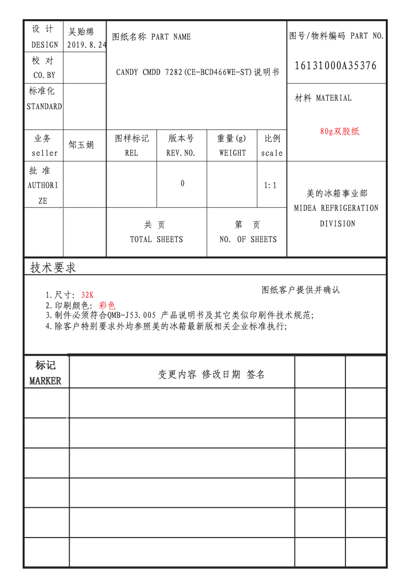 Page 1 de la notice Manuel utilisateur Candy CMDD 7282