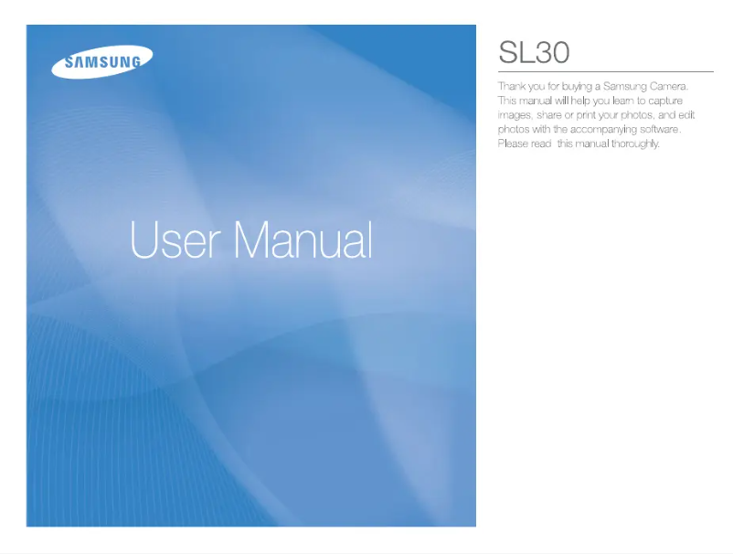Image de la première page du manuel de l'appareil SL30