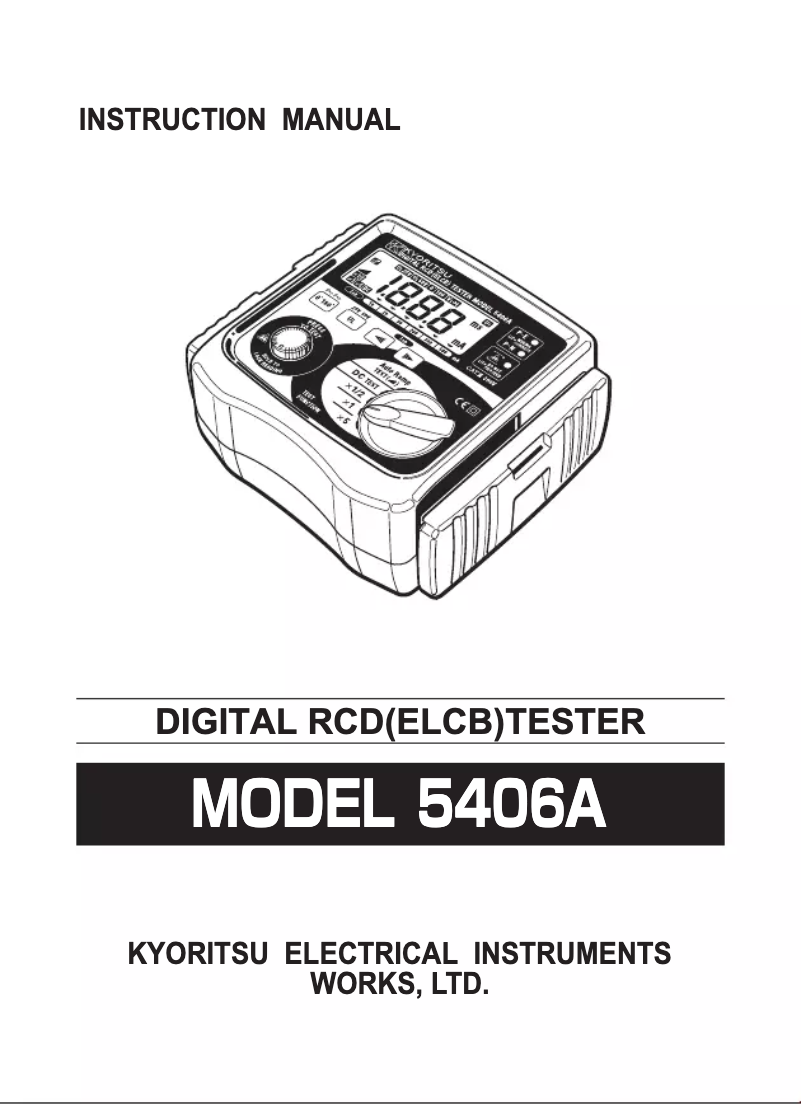 Page 1 de la notice Manuel utilisateur Kyoritsu 5406A
