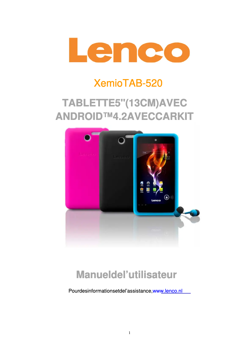 Page 1 de la notice Manuel utilisateur Lenco Xemio TAB-520