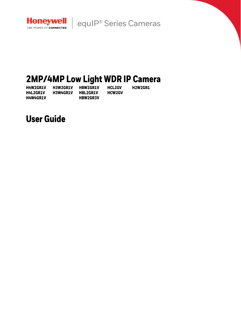 Page n°1 - Manuel utilisateur Honeywell HBW2GR1V