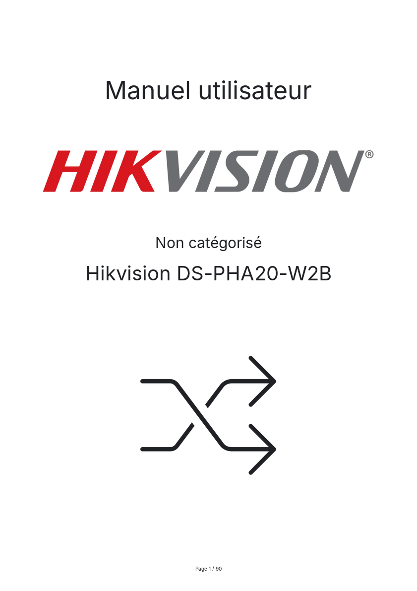 Image de la première page du manuel de l'appareil DS-PHA20-W2B