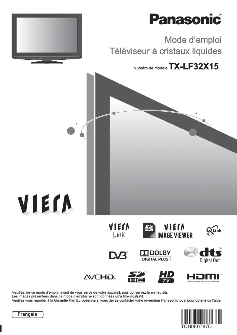 Page n°1 - Manuel utilisateur Panasonic Viera TX-LF32X15