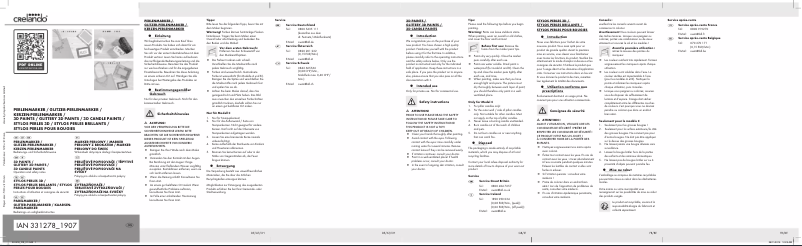 Page n°1 - Manuel utilisateur Crelando HG04628