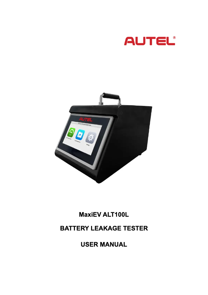Image de la première page du manuel de l'appareil MaxiEV ALT100L