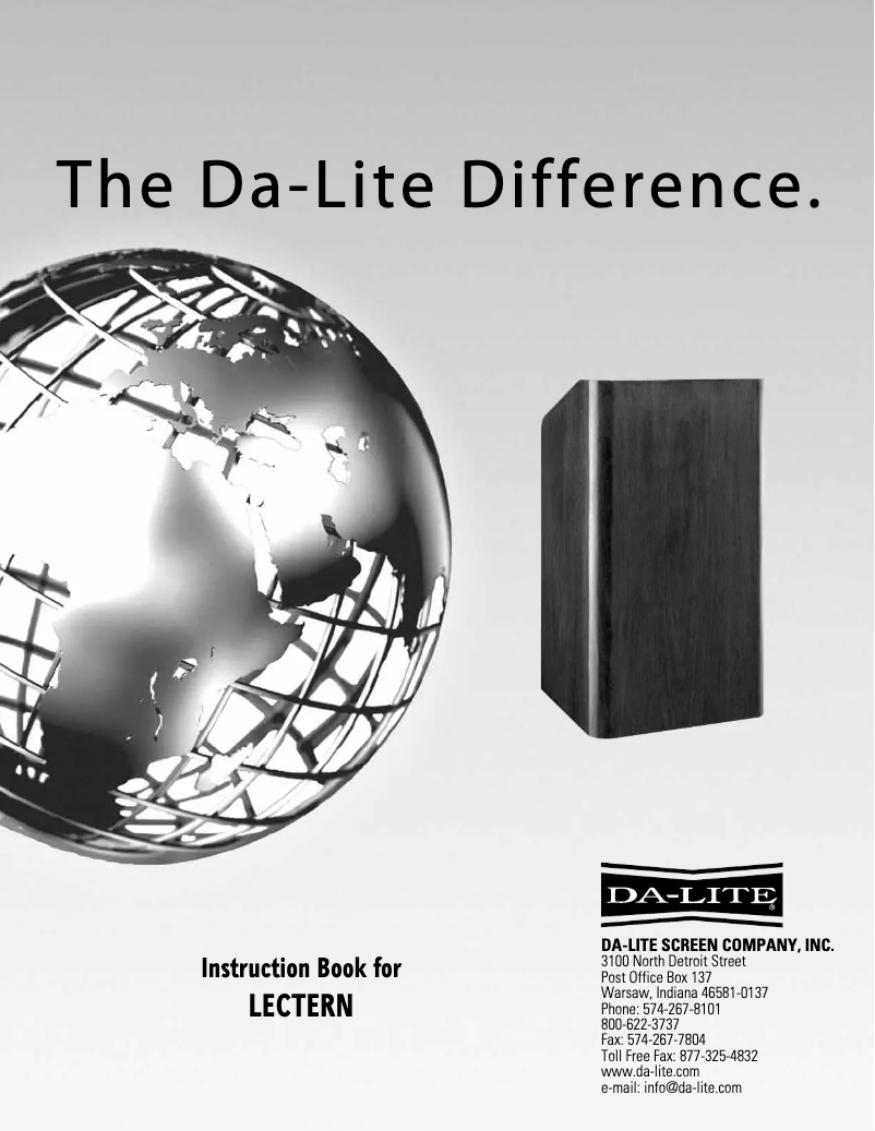 Page 1 de la notice Manuel utilisateur Da-Lite Lexington 83146