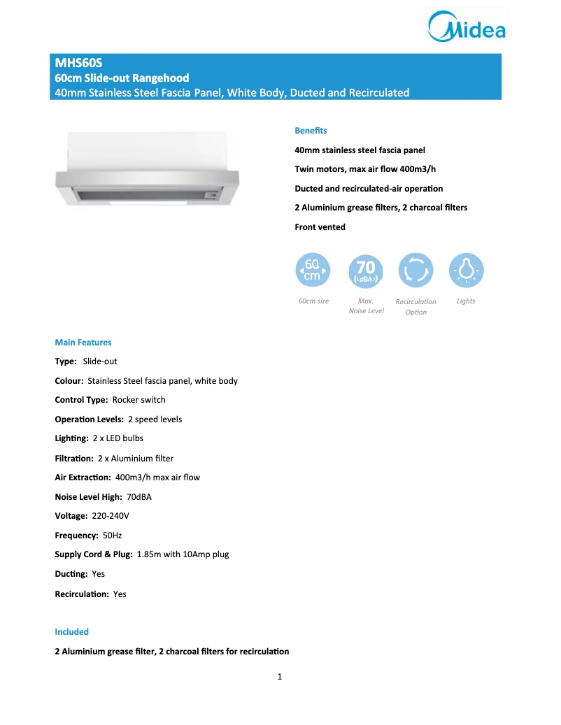 Image de la première page du manuel de l'appareil MHS60S