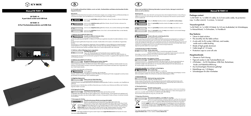 Image de la première page du manuel de l'appareil IB-TS401-4