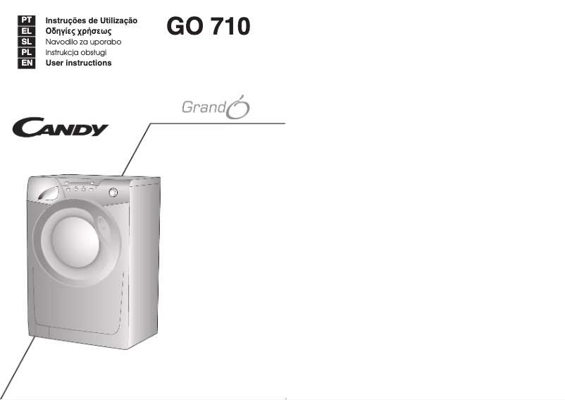 Page 1 de la notice Manuel utilisateur Candy GO 710-16S