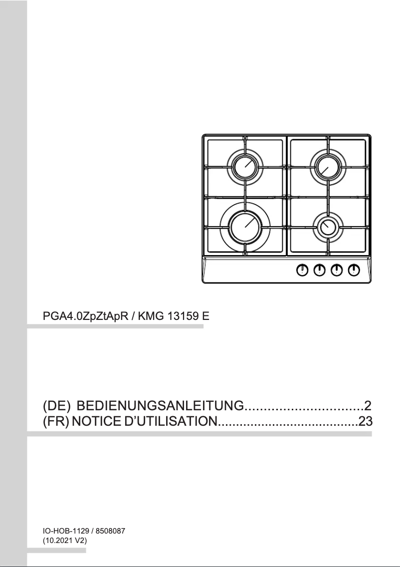 Page n°1 - Manuel utilisateur Amica KMG 734 000 E