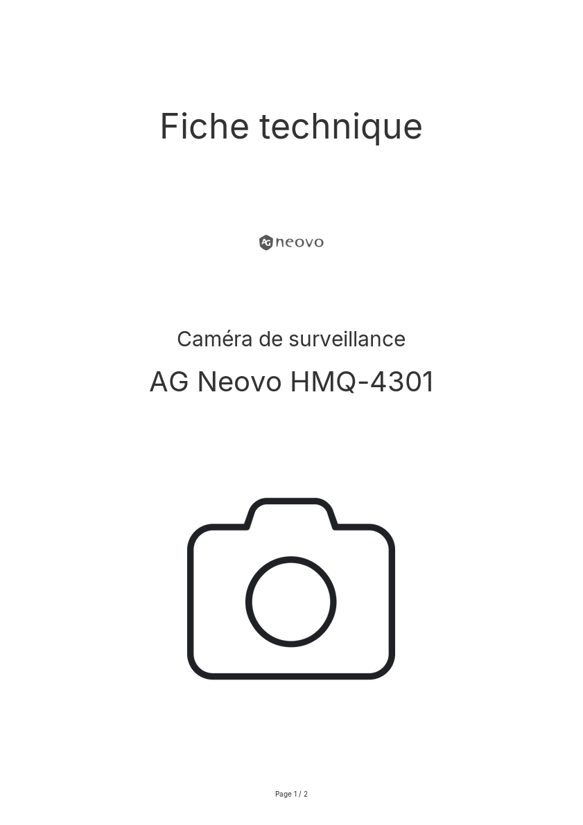 Page n°1 - Fiche technique AG Neovo HMQ-4301