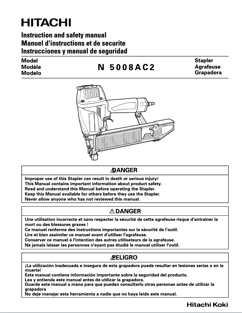 Image de la première page du manuel de l'appareil N5008AC2