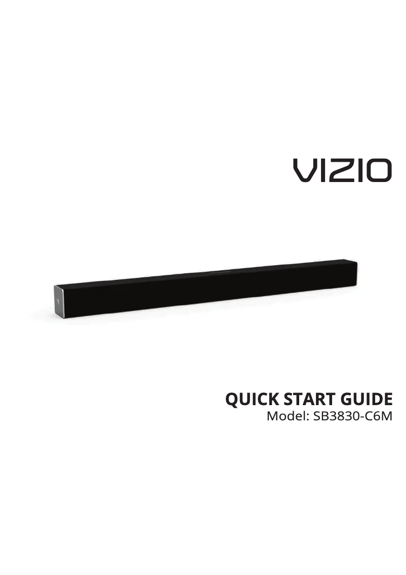Page 1 de la notice Guide de démarrage rapide VIZIO SB3830-C6M