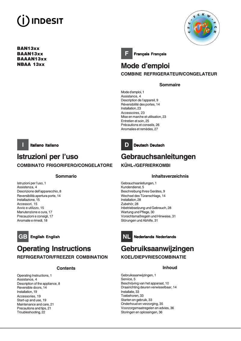 Image de la première page du manuel de l'appareil NBAA 131 V