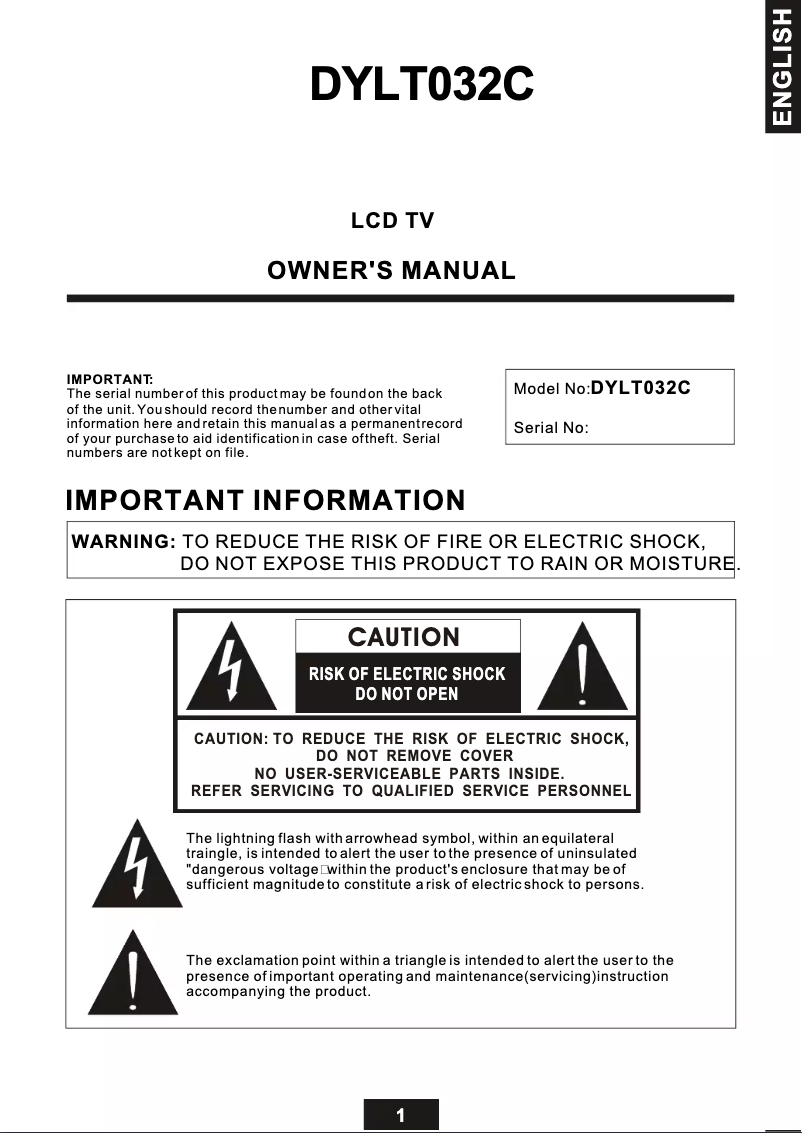 Page 1 de la notice Manuel utilisateur Soyo Atlas DYLTO32C
