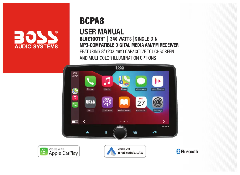 Page n°1 - Manuel utilisateur Boss BCPA8
