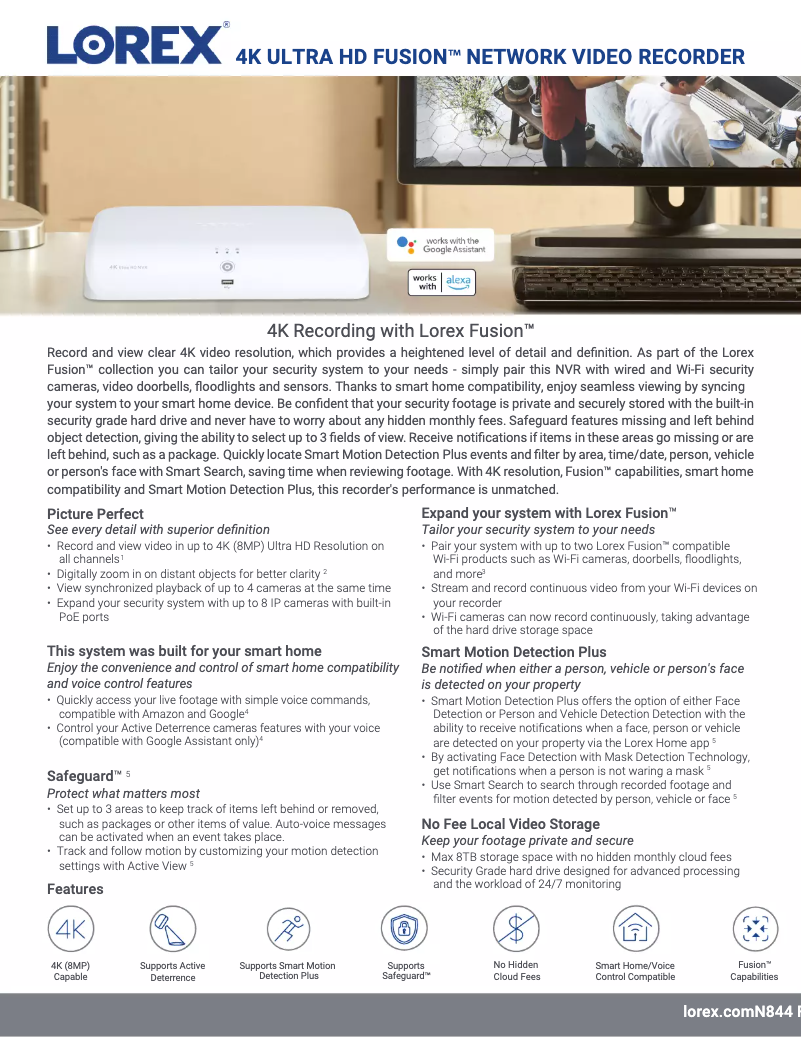 Page n°1 - Fiche technique Lorex N844