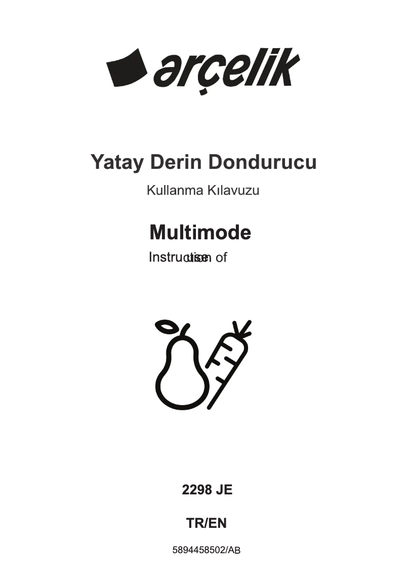 Page n°1 - Manuel utilisateur Arçelik 2298 JE