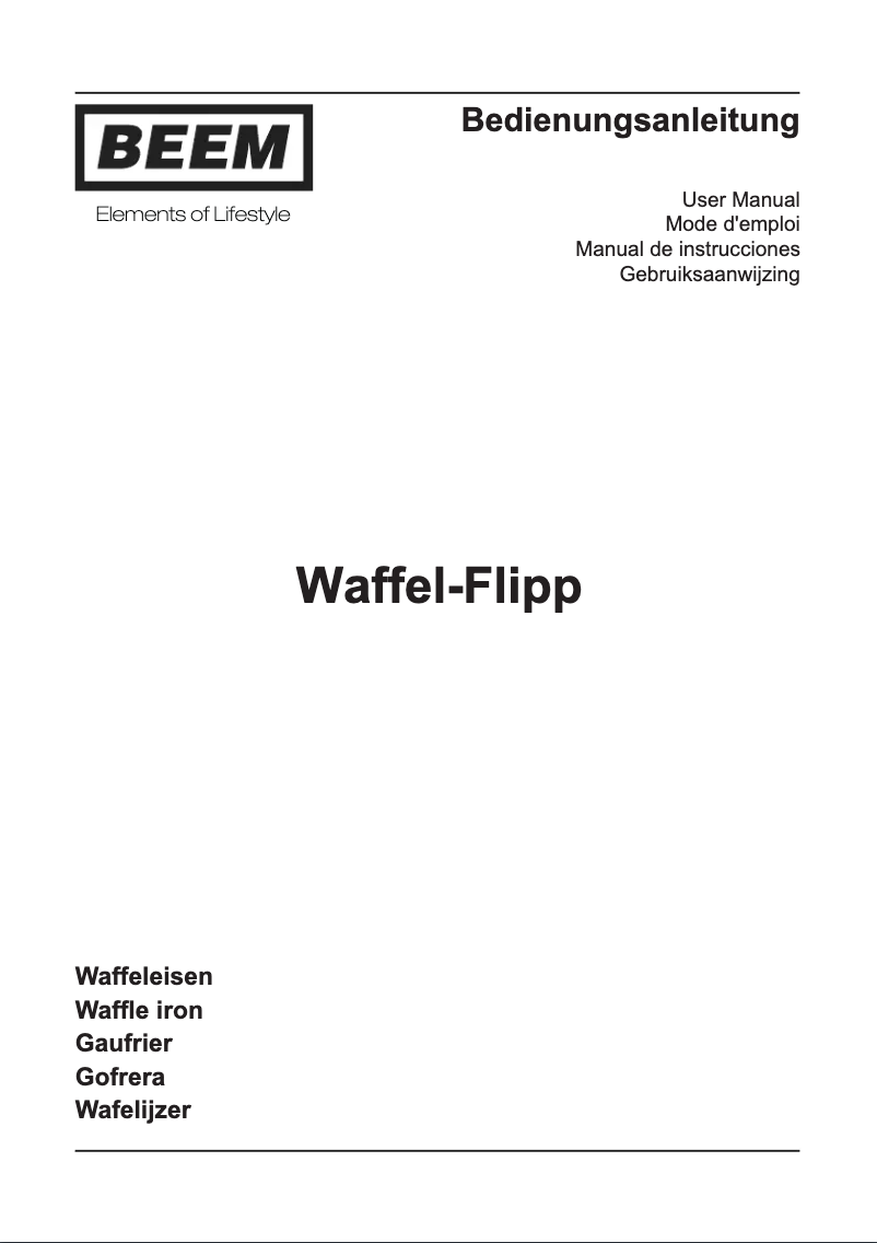 Image de la première page du manuel de l'appareil Waffel-Flipp