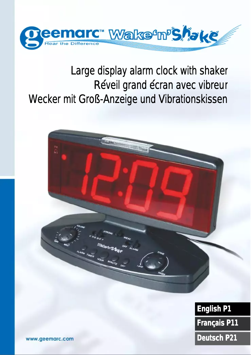 Page n°1 - Manuel utilisateur Geemarc Wake 'n Shake