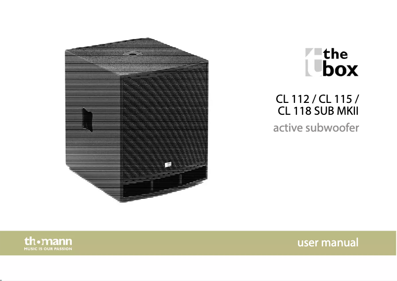 Page n°1 - Manuel utilisateur The Box CL 118 Sub MK II