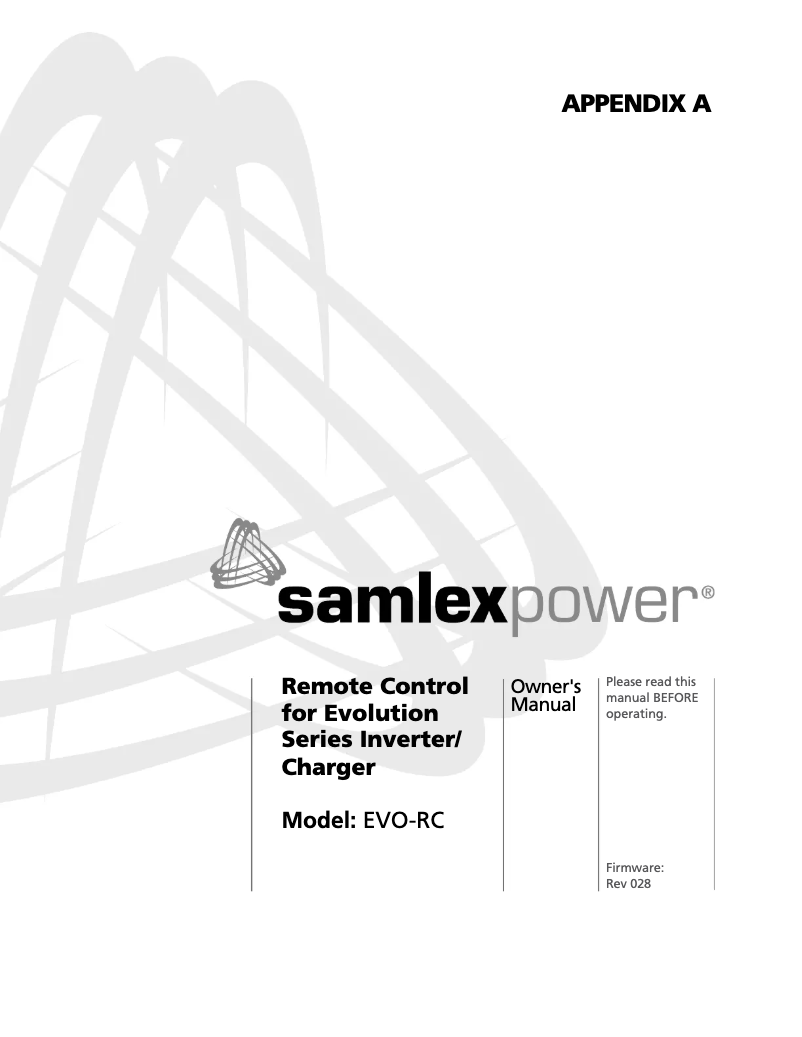 Image de la première page du manuel de l'appareil EVO-RC