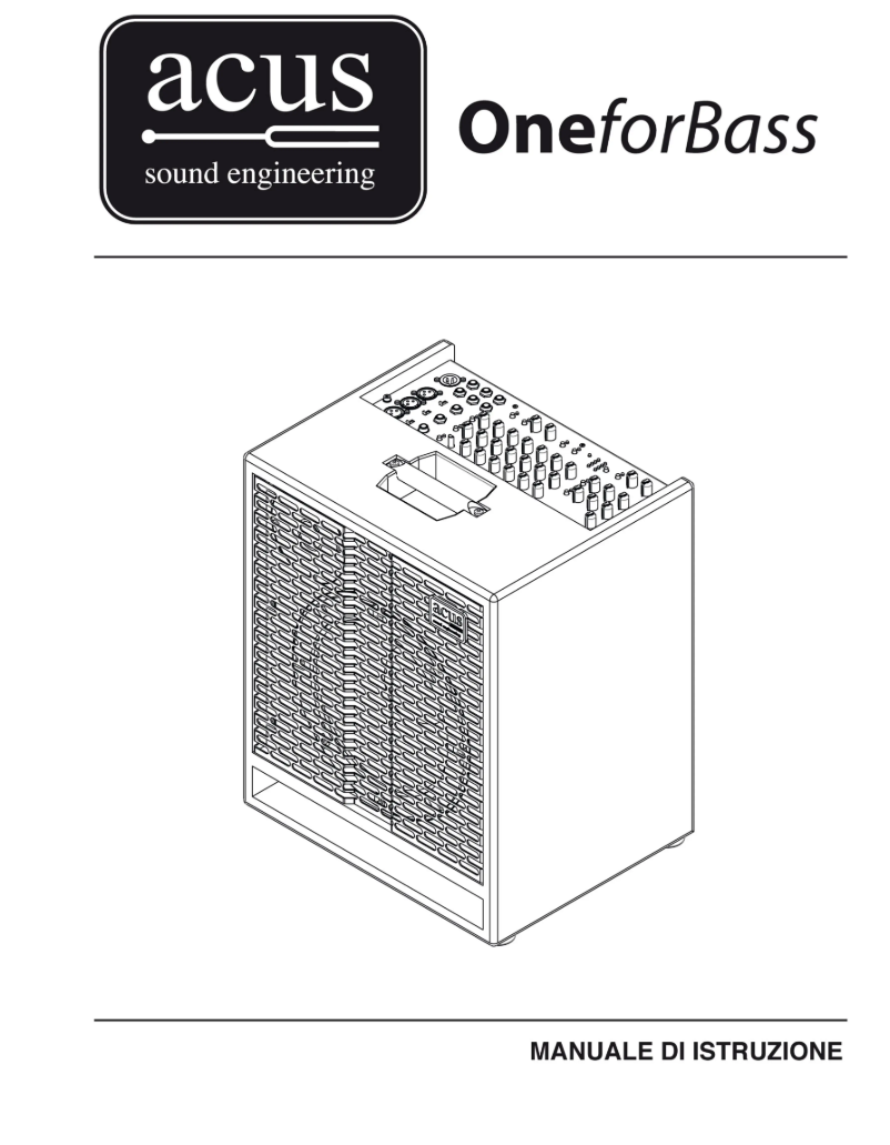 Page n°1 - Manuel utilisateur Acus One for Bass
