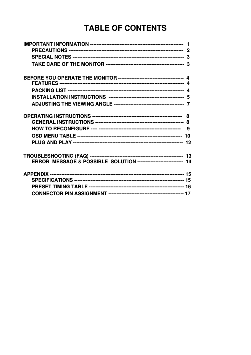 Page 1 de la notice Manuel utilisateur Asus PM17TU