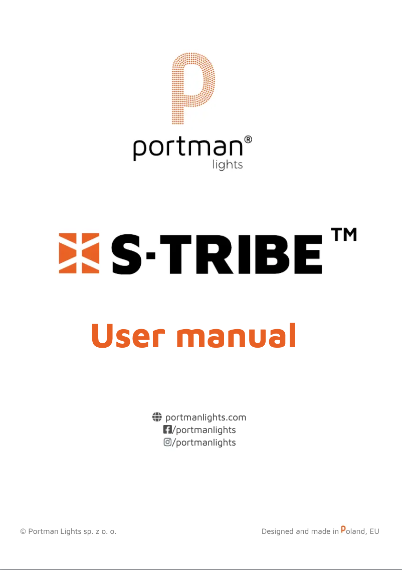 Page n°1 - Manuel utilisateur Portman S-TRIBE