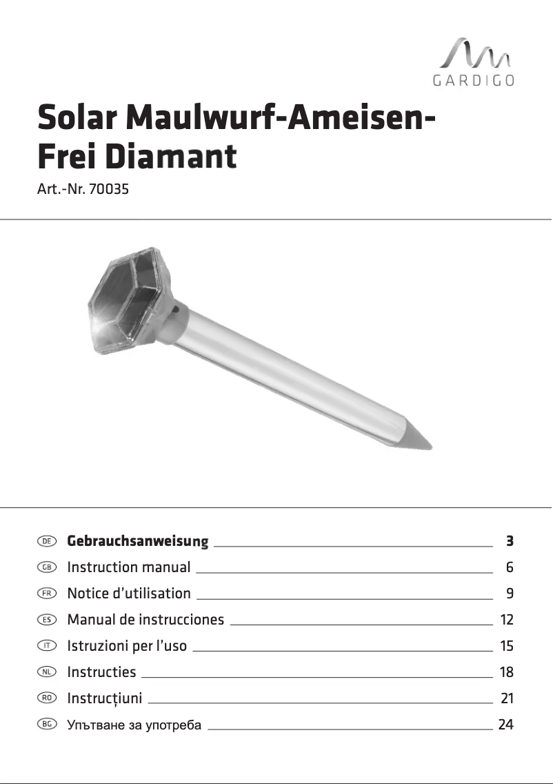 Página 1 del manual Manual de usuario Gardigo 70035