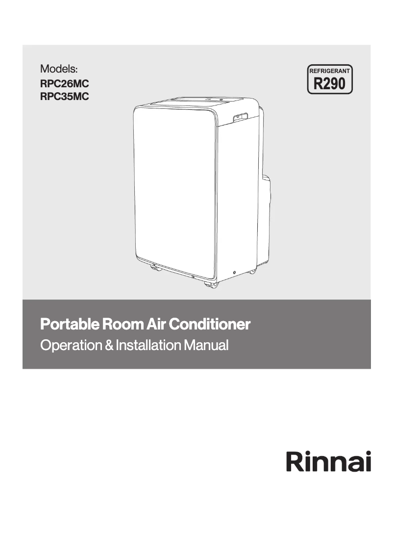 Page 1 de la notice Manuel utilisateur Rinnai RPC26MC