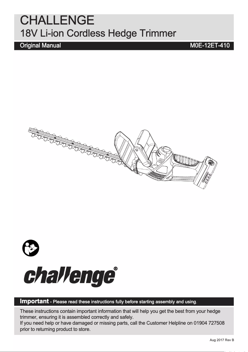 Page 1 de la notice Manuel utilisateur Challenge M0E-12ET-410