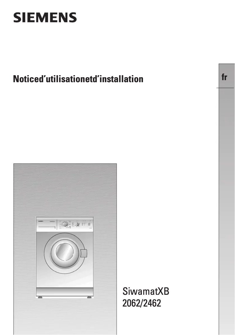 Page 1 de la notice Manuel utilisateur Siemens WXB2462FF