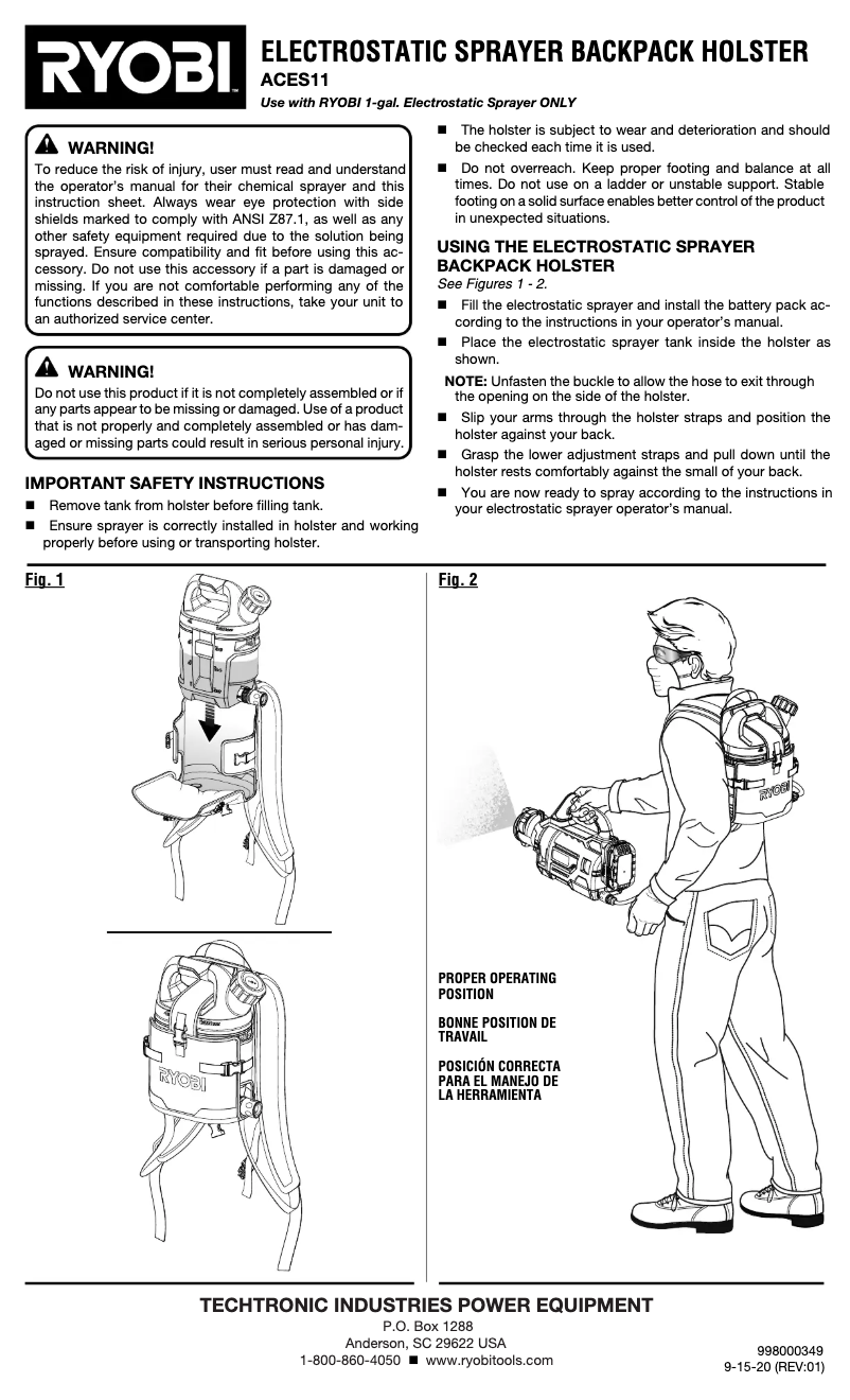 Image de la première page du manuel de l'appareil ACES11